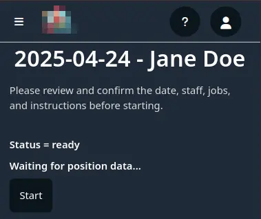 Work session status (ready)